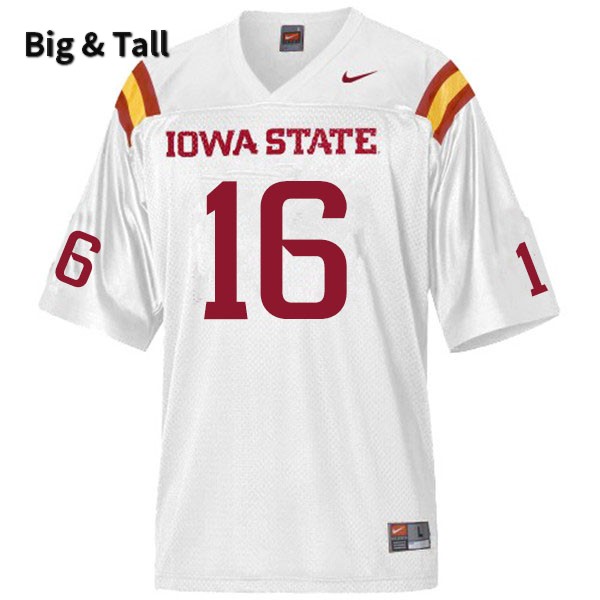 Iowa State Cyclones Men's #16 Daniel Jackson Nike NCAA Authentic White Big & Tall College Stitched Football Jersey DL42T76UV